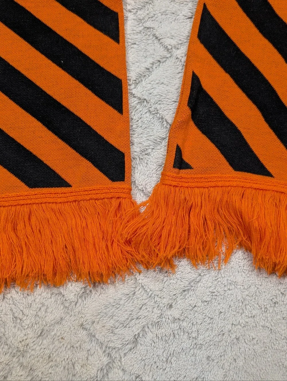 Off-White Scarf Adult OS Orange Black Diagonal Arrows Geometric Streetwear